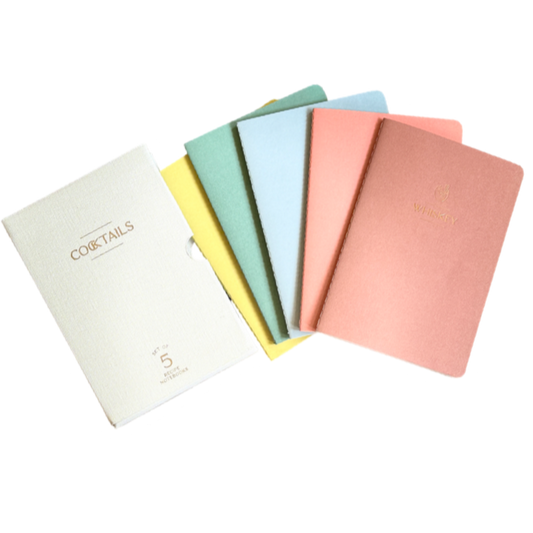 cocktail recipe notebook set, DesignWorks Ink cocktail set, mixology recipe journal, liquor-based cocktail log, bartender gift set, cocktail recipe organizer, drink recipe journal, DIY cocktail recipe book, stylish bar cart accessories, craft cocktail notebook set