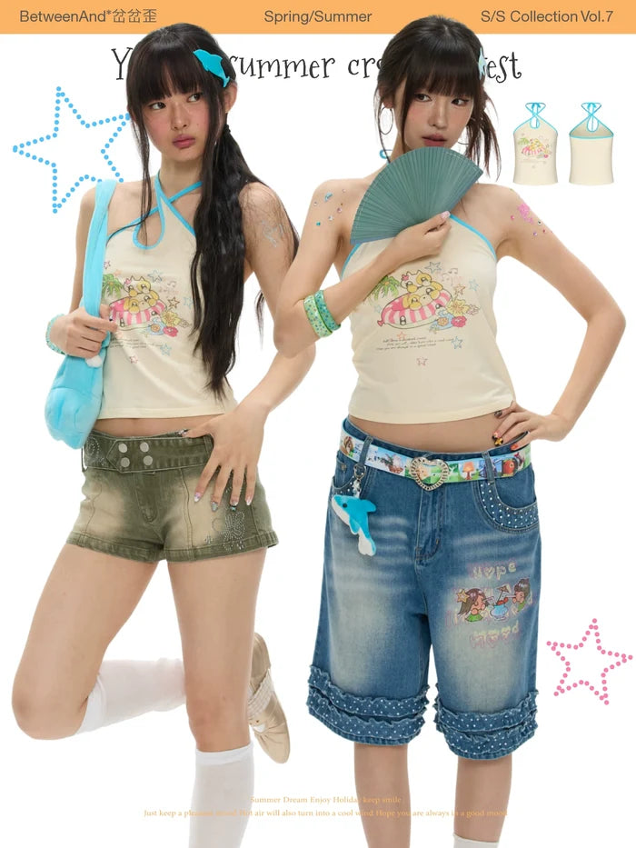 Coconut milkshake cross-back tank top for women
