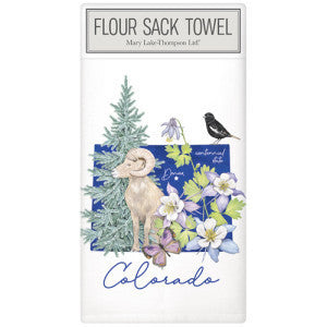 Colorado State Symbols Flour Sack Towel
