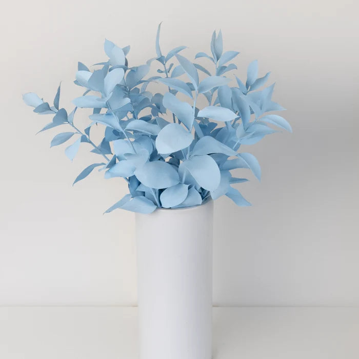 Cool Blue Tinted Ruscus Greenery Vase - Image
