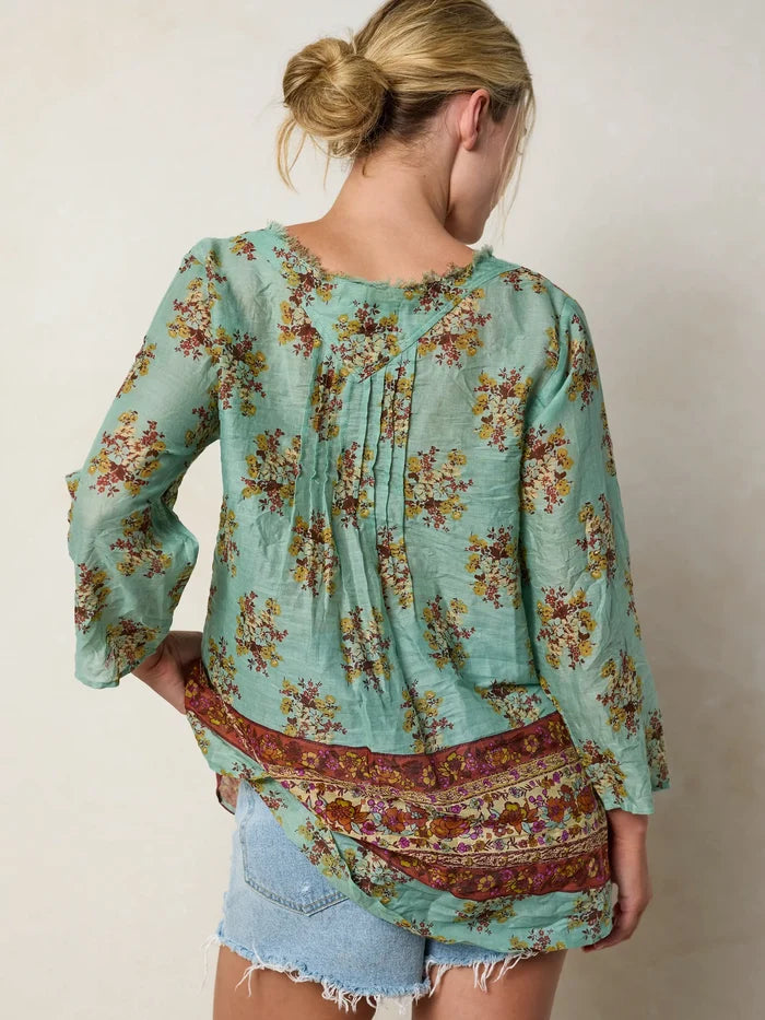 Cotton Tunic-In-A-Bag - Aqua Riviera Floral-view 4