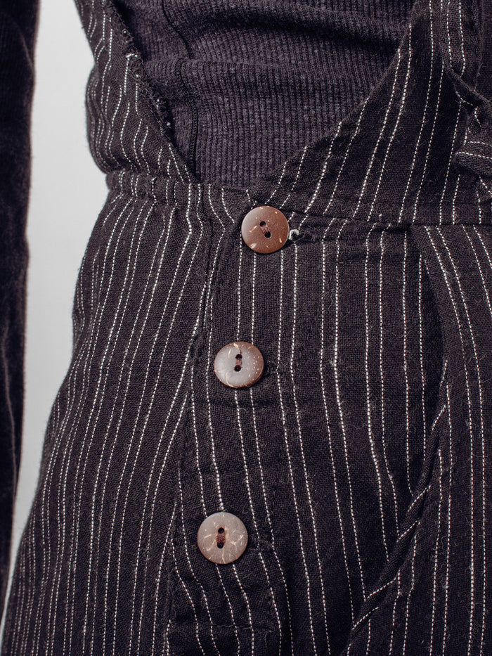 Cotton Wide Leg Overalls | Black-Image 4