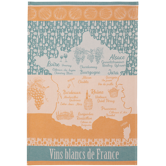 Coucke - Vins Blancs de France Tea Towel