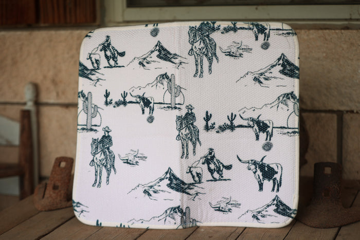 Cowboy Scene Drying Mat