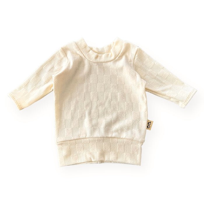 Cream Checkers Lounge Top
