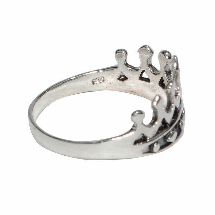 Crown Ring – Sterling Silver Classic Band side view