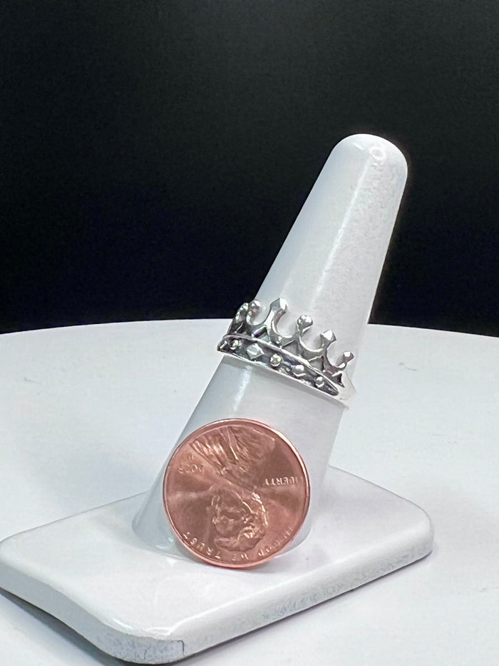 Crown Ring – Sterling Silver Classic Band size options reference