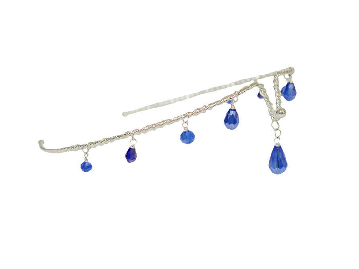 Crystal Empress Crown - Silver Wire Band Festival Bridal Headpiece side view