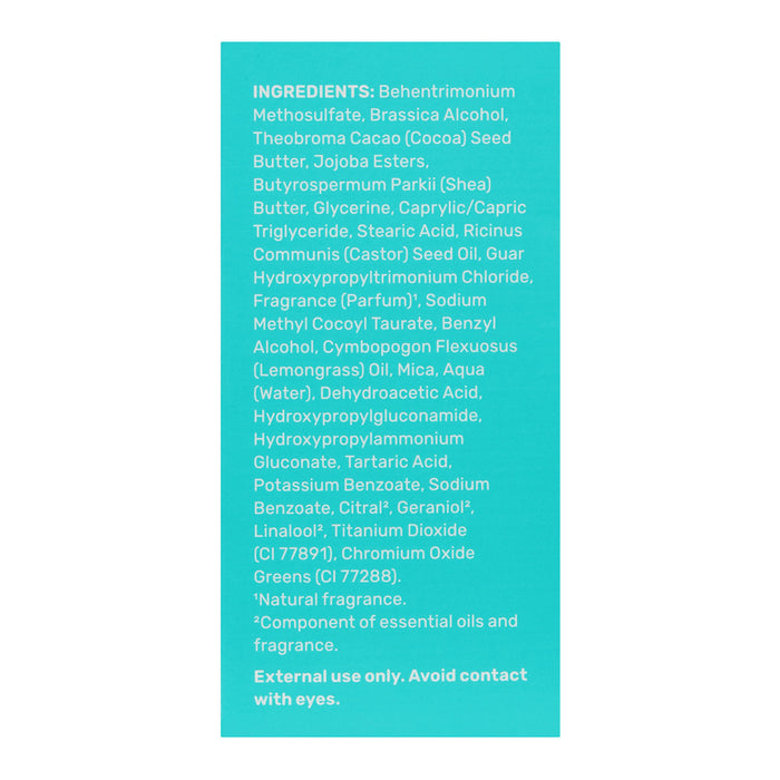 Left side of Ethique Curl-Defining Solid Conditioner for Curly and Coily Hair 110g box, showing ingredients.