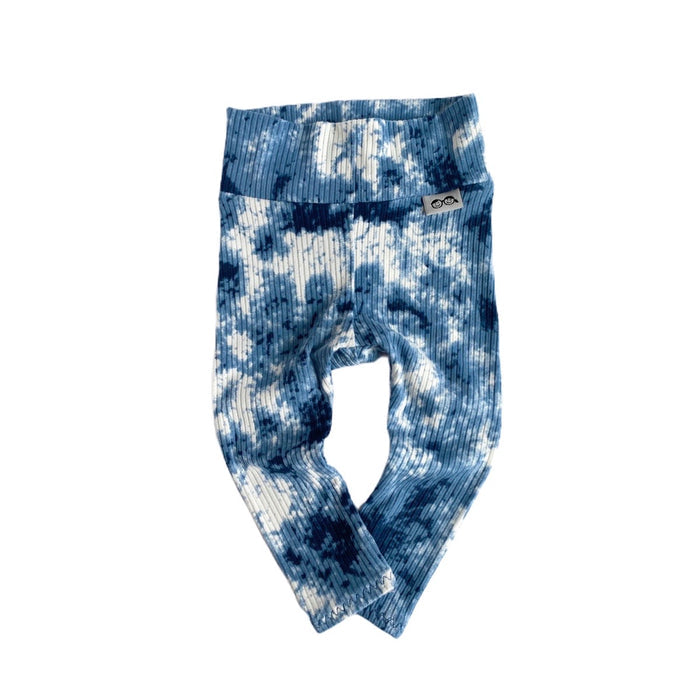 Denim Tie Dye Ribbed Leggings