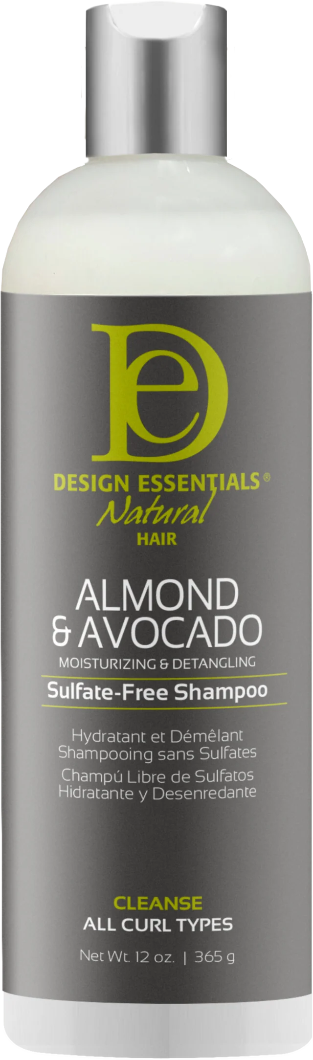 DESIGN ESSENTIALS Almond & Avocado Moisturizing & Detangling Sulfate-Free Shampoo