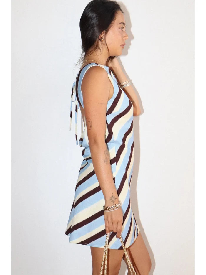 Diagonal Stripe Mini Dress