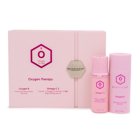 DISCONTINUED -Women's Duo Skincare Set - Oxygen 8 Foaming Mask + Omega C Brightening Serum | Relentless Skincare