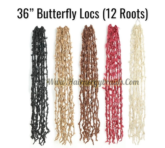 Distressed butterfly locs Dread Locks Crochet Braiding Hair Extension  36''