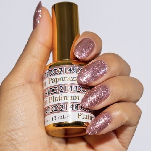 DND DC Platinum - Soak off Gel in Glitter Metallic Effect - #214 Paparazzi