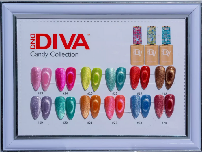 DND Diva Candy Collection 9D Cateyes  Set 12 Bottles (#13 - #24)