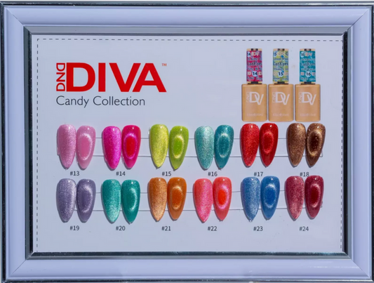 DND Diva Candy Collection 9D Cateyes  Set 12 Bottles (#13 - #24)
