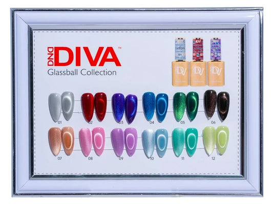 DND Diva Glass Ball Collection 9D Cateyes Set 12 Bottles (#01 - #12)