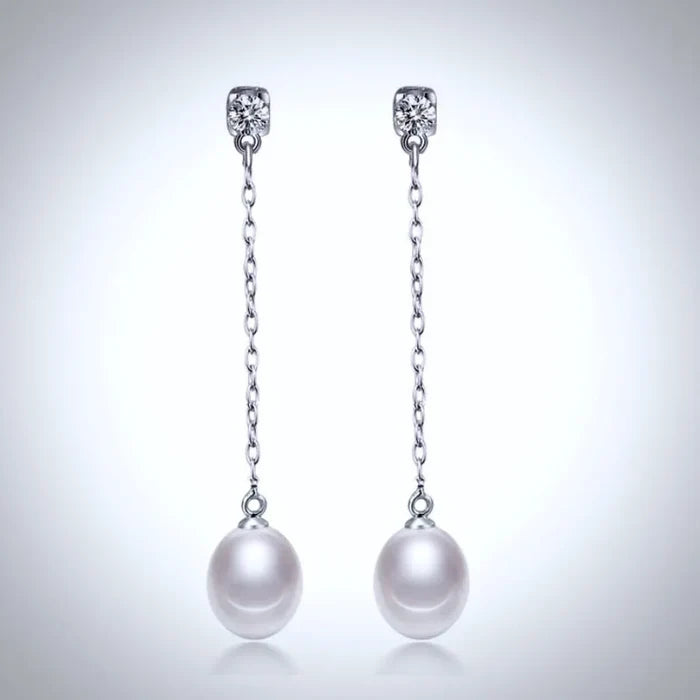 Wedding Pearl Jewelry - Freshwater Pearl Sterling Silver Bridal Earrings