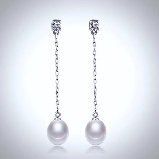 Wedding Pearl Jewelry - Freshwater Pearl Sterling Silver Bridal Earrings