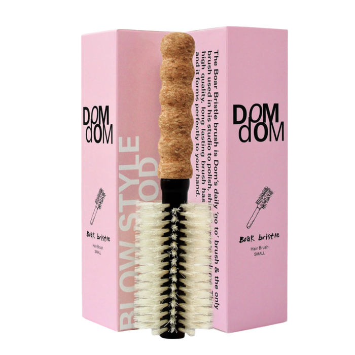 DOM DOM boar bristle brush, small boar bristle brush, compact hairbrush, natural bristle hairbrush, shine brush for hair, anti-frizz boar brush, travel hairbrush, wooden handle hairbrush, smoothing brush, salon-quality boar brush