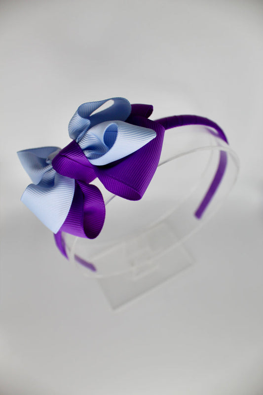 Double Loop School Headband - Purple and Bluebell