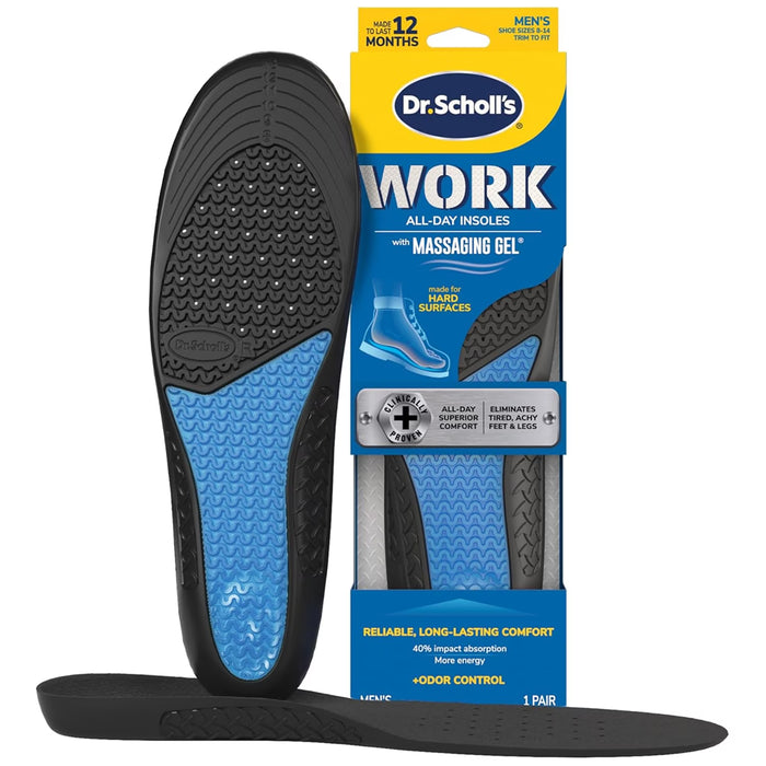 Dr. Scholl’s Comfort and Energy Work Massaging Gel Insoles for Men 8 to 14 - 12 Pack