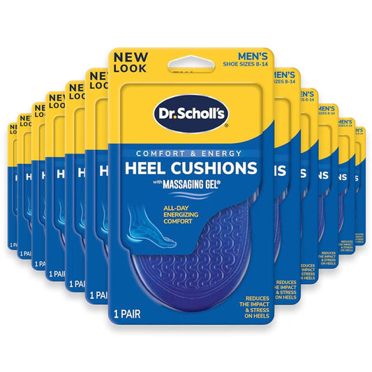 Dr. Scholl’s Comfort Heel Cushions with Massaging Gel for Men Size 8 to 13 1 Pair - 12 Pack