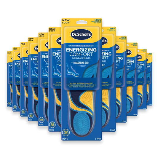 Dr. Scholl’s Energizing Comfort with Massaging Gel Insoles for Men Size 8 to 14 1 Pair - 12 Pack