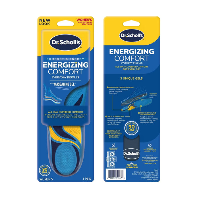 Dr. Scholl’s Energizing Comfort with Massaging Gel Insoles for Women 6 to 10 - 12 Pack