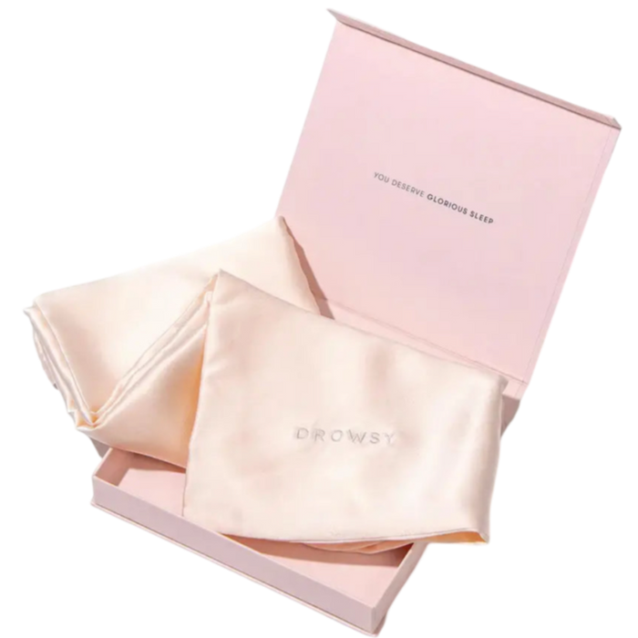DROWSY Sunset Pink Silk Satin Pillowcase