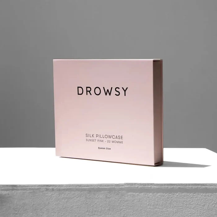 DROWSY Sunset Pink Silk Satin Pillowcase