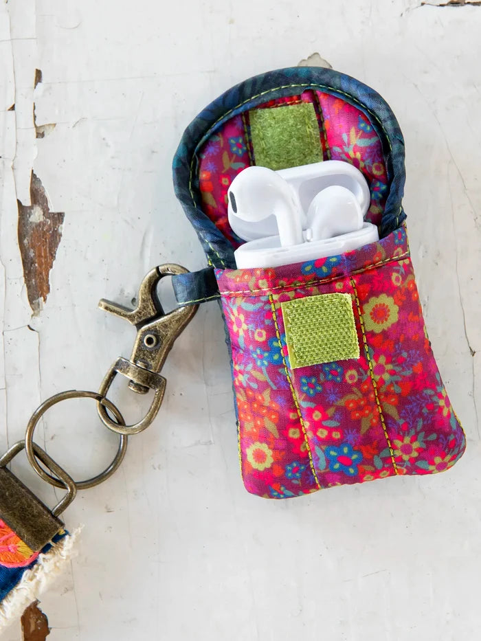 Earbud Case - Mauve Garden Floral-view 1