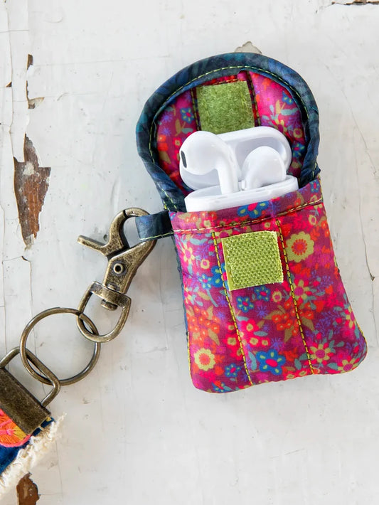 Earbud Case - Mauve Garden Floral-view 1