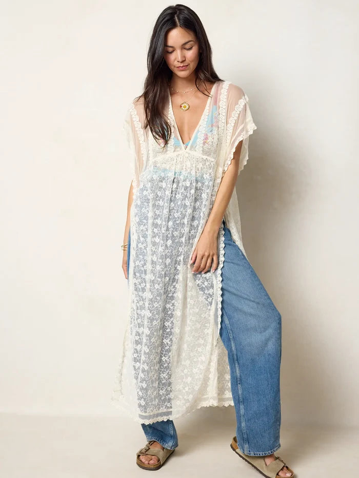 Eleanor Kimono - Ivory-view 1
