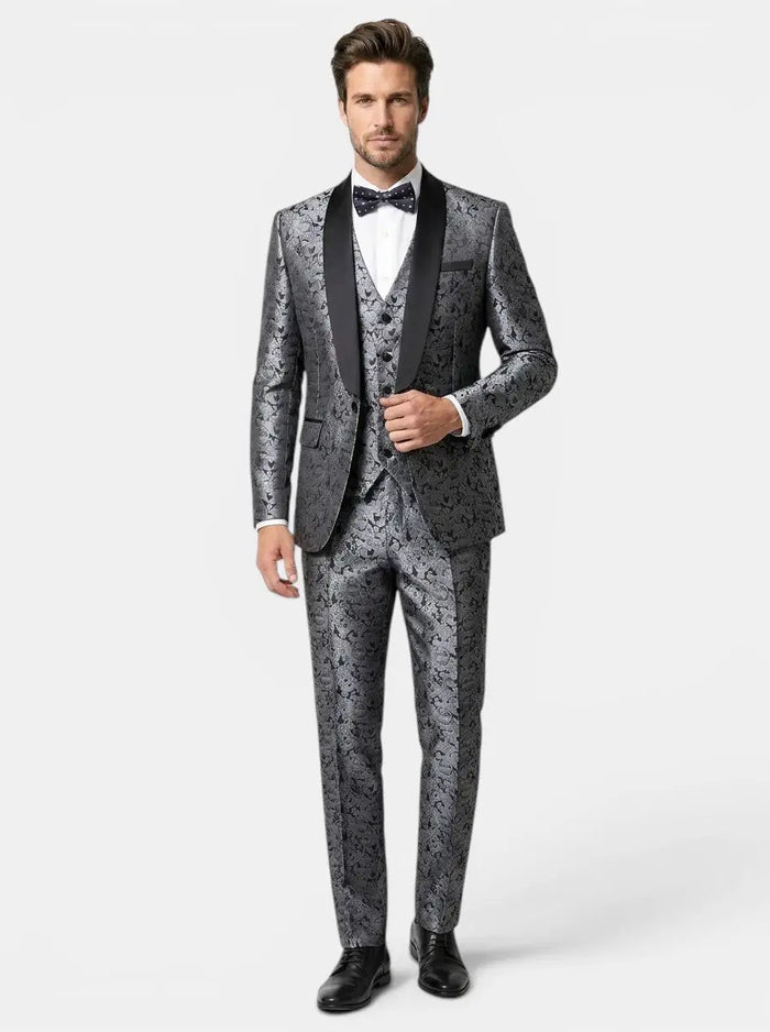 Elegant men's slim fit suit by LondonLaneStore, featuring a three-piece design, ideal for weddings and formal events.