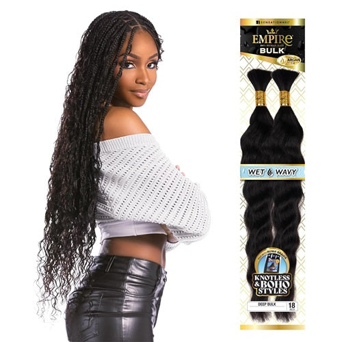 EMPIRE 100% Human Hair Braids - WET & WAVY Deep Bulk 18" by SENSATIONNEL