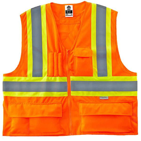 Ergodyne GloWear 8235ZX Type R Class 2 Two-Tone X-Back Vest, 2X-Large/3X-Large, Orange