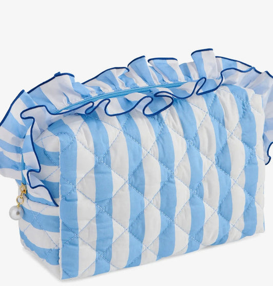 Fancy Large Zip Pouch - Blue