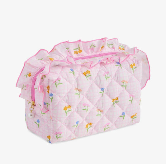 Fancy Large Zip Pouch - Pink