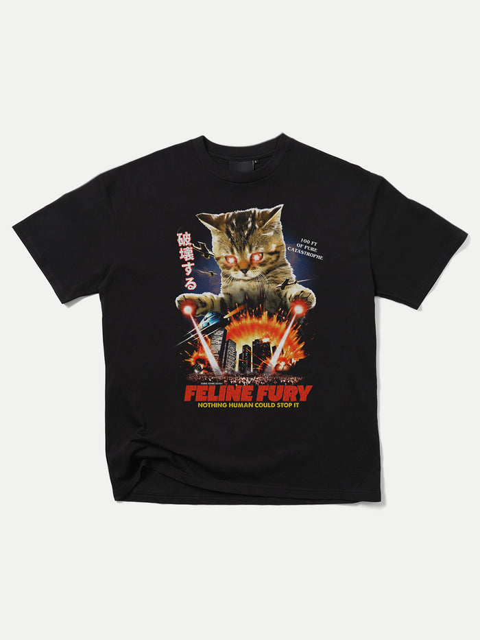 Feline Fury T-Shirt | Black-Image 1