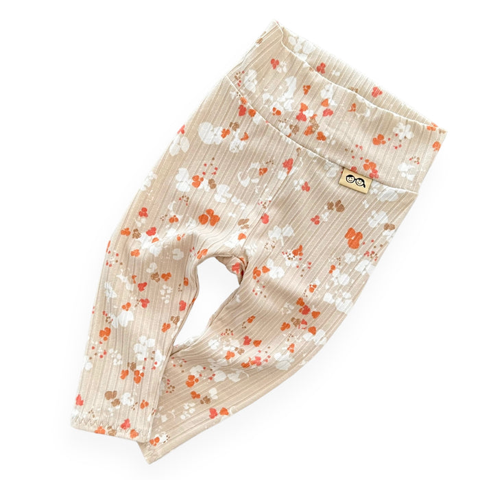 Floral Latte Ribbed Lounge Set