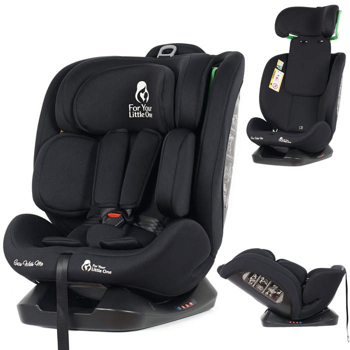 For Your Little One GrowWithMe 0/1/2/3 i-Size Car Seat - Midnight Black (Birth-12 Years)