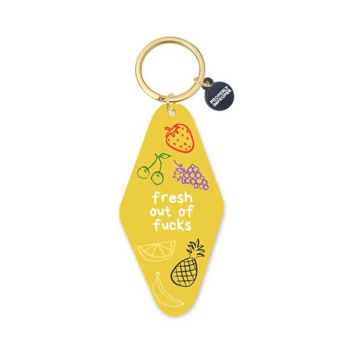 Fresh Out of Fucks Printed Keychain