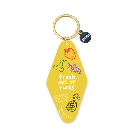 Fresh Out of Fucks Printed Keychain