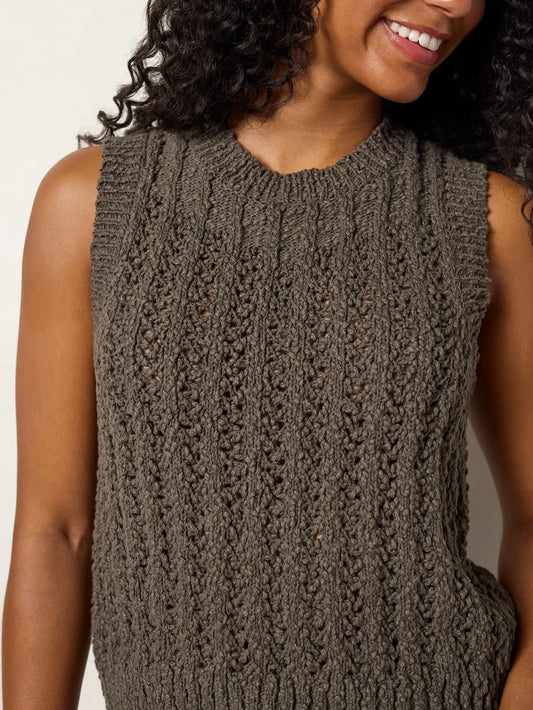 Freya Cotton Sweater Vest - Charcoal-view 1