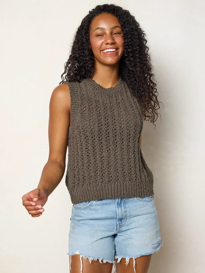 Freya Cotton Sweater Vest - Charcoal-view 2