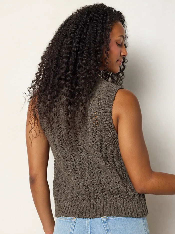 Freya Cotton Sweater Vest - Charcoal-view 3