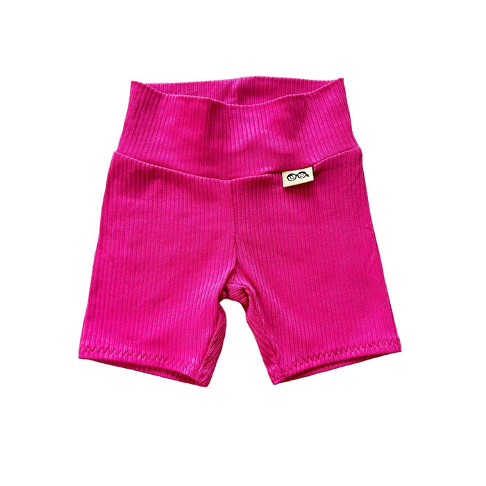 Fuchsia Ribbed Biker Shorts Lounge Set
