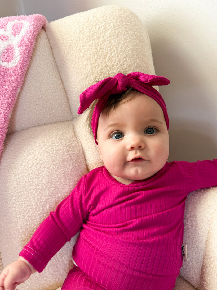 Fuchsia Ribbed Lounge Set